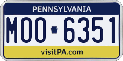 PA license plate MOO6351