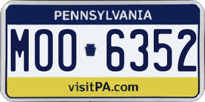 PA license plate MOO6352