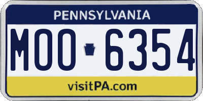 PA license plate MOO6354