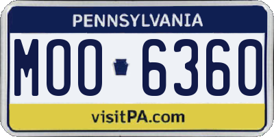 PA license plate MOO6360