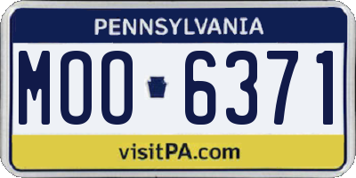 PA license plate MOO6371