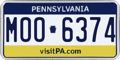 PA license plate MOO6374