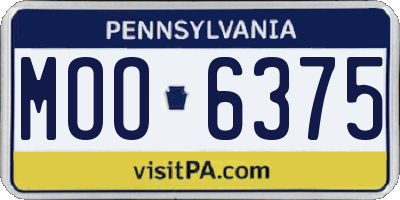 PA license plate MOO6375