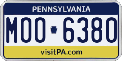 PA license plate MOO6380