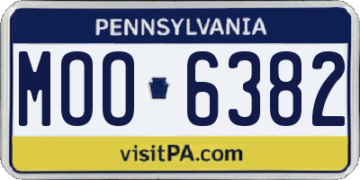 PA license plate MOO6382