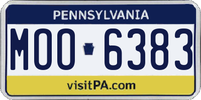 PA license plate MOO6383