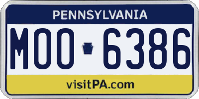 PA license plate MOO6386