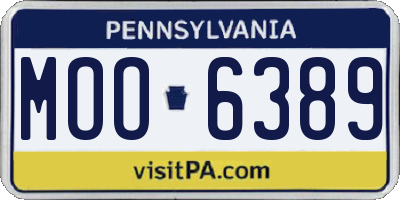 PA license plate MOO6389