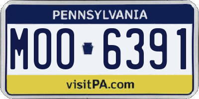 PA license plate MOO6391