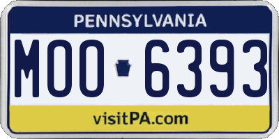 PA license plate MOO6393
