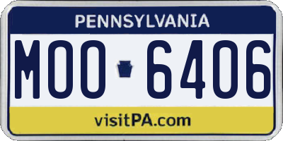 PA license plate MOO6406