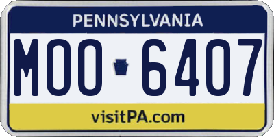 PA license plate MOO6407