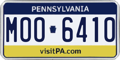 PA license plate MOO6410
