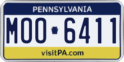PA license plate MOO6411