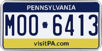 PA license plate MOO6413