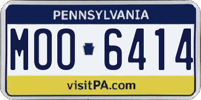 PA license plate MOO6414