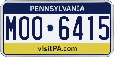 PA license plate MOO6415