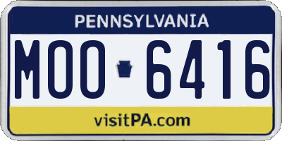 PA license plate MOO6416