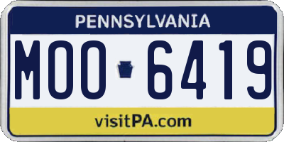 PA license plate MOO6419