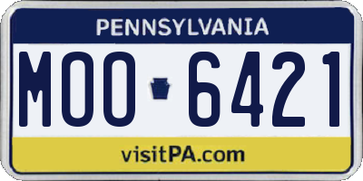 PA license plate MOO6421