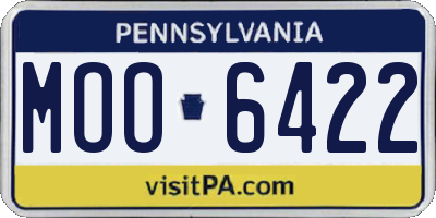 PA license plate MOO6422