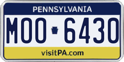 PA license plate MOO6430