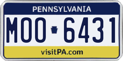PA license plate MOO6431