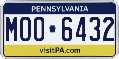 PA license plate MOO6432