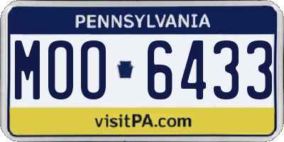 PA license plate MOO6433