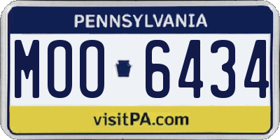 PA license plate MOO6434