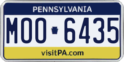 PA license plate MOO6435