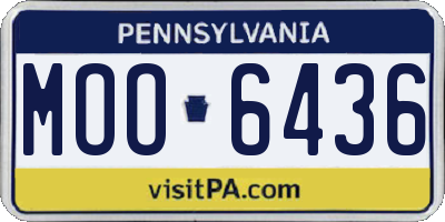 PA license plate MOO6436