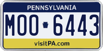 PA license plate MOO6443