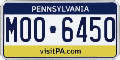PA license plate MOO6450
