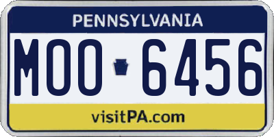PA license plate MOO6456