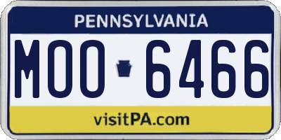 PA license plate MOO6466