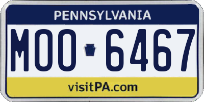 PA license plate MOO6467