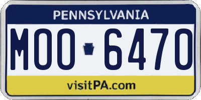 PA license plate MOO6470