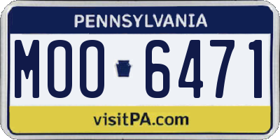 PA license plate MOO6471