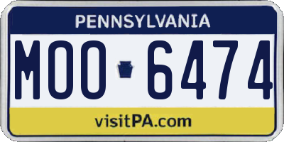 PA license plate MOO6474