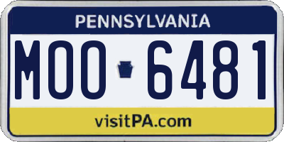 PA license plate MOO6481