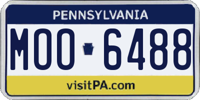 PA license plate MOO6488