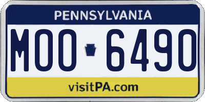 PA license plate MOO6490