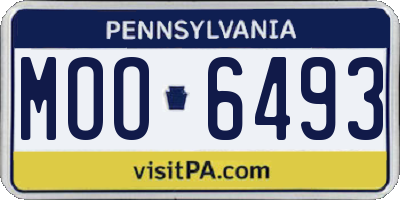 PA license plate MOO6493