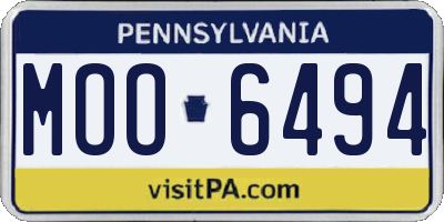PA license plate MOO6494