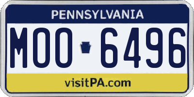 PA license plate MOO6496