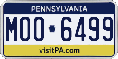 PA license plate MOO6499
