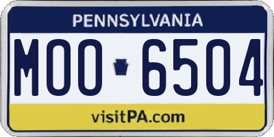 PA license plate MOO6504