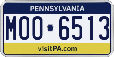 PA license plate MOO6513