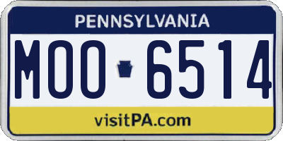 PA license plate MOO6514